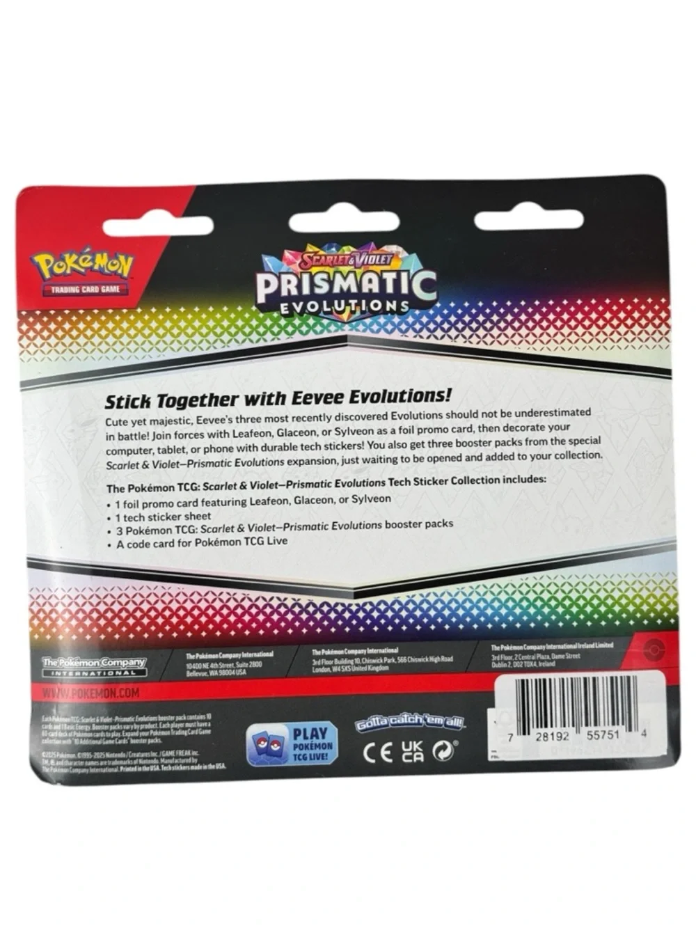 Pokemon Prismatic Evolutions Tech Sticker Collection - Blue, Red, Pink